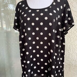 Torrid Black and White Polka Dot Blouse